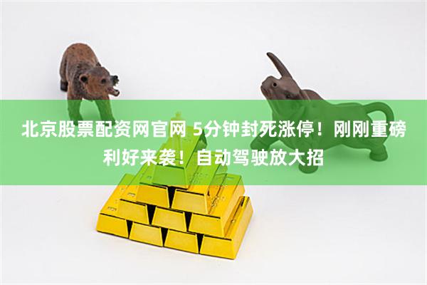 北京股票配资网官网 5分钟封死涨停！刚刚重磅利好来袭！自动驾驶放大招